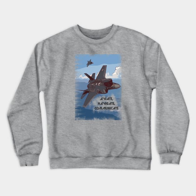 Aviation Jet pilot 'Aviate, navigate, Communicate' Crewneck Sweatshirt by FasBytes